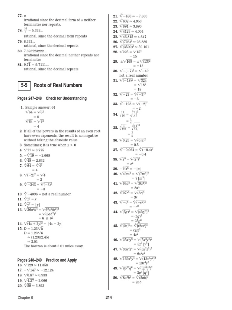 Answers of Lesson 5.5 | PDF