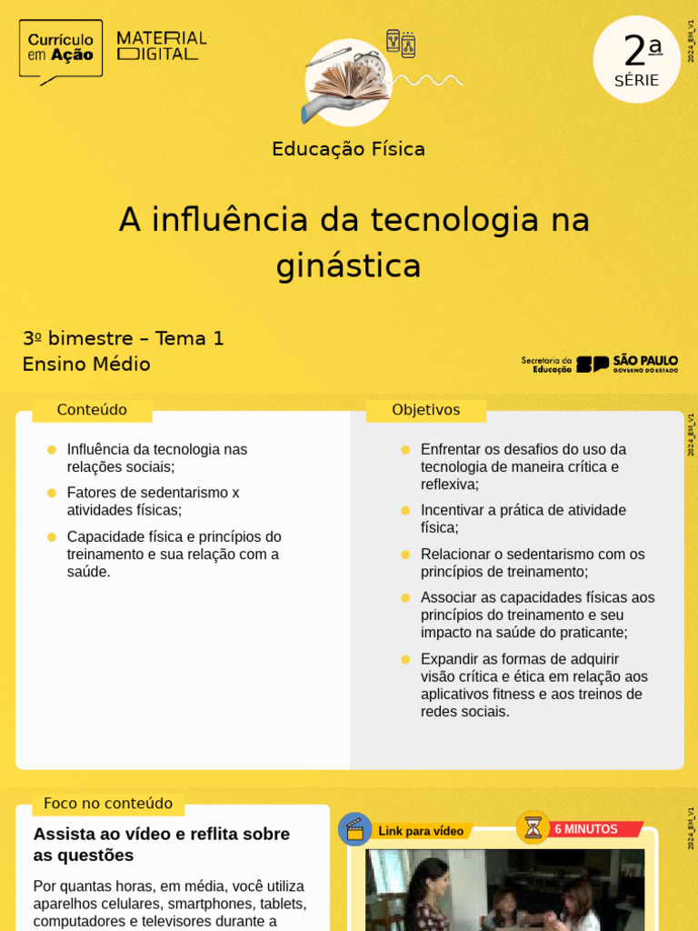 Tema 01 - A Influência Da Tecnologia Na Ginástica | PDF