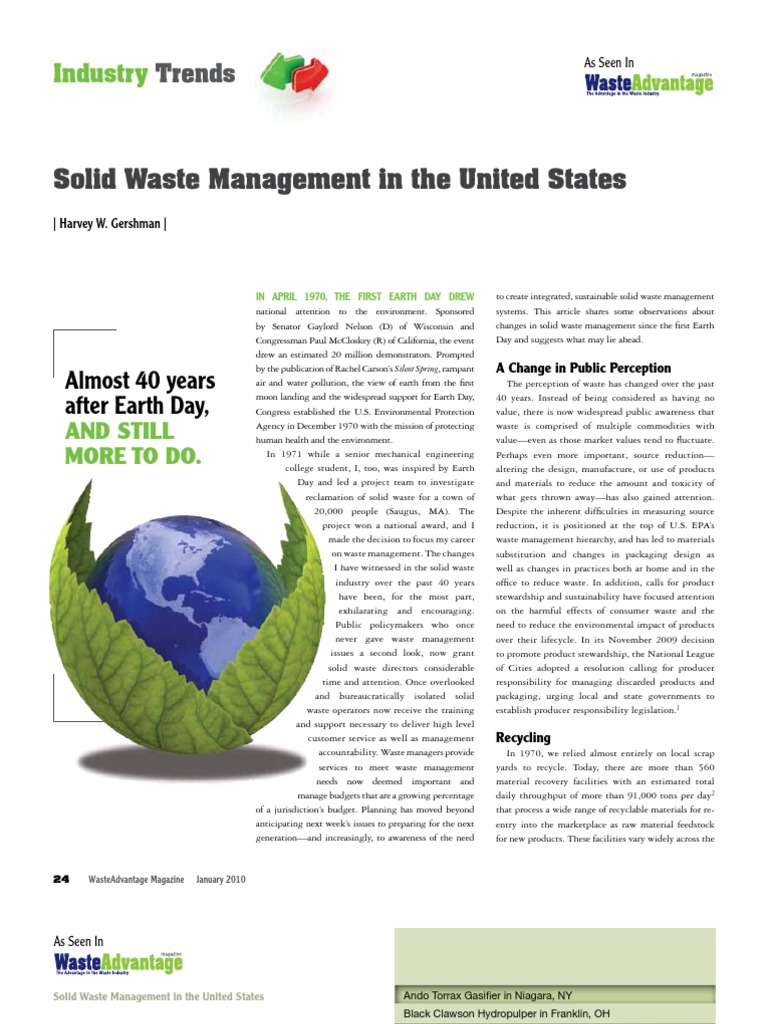 Solid Waste Management in The United States: Almost 40 Years After ...
