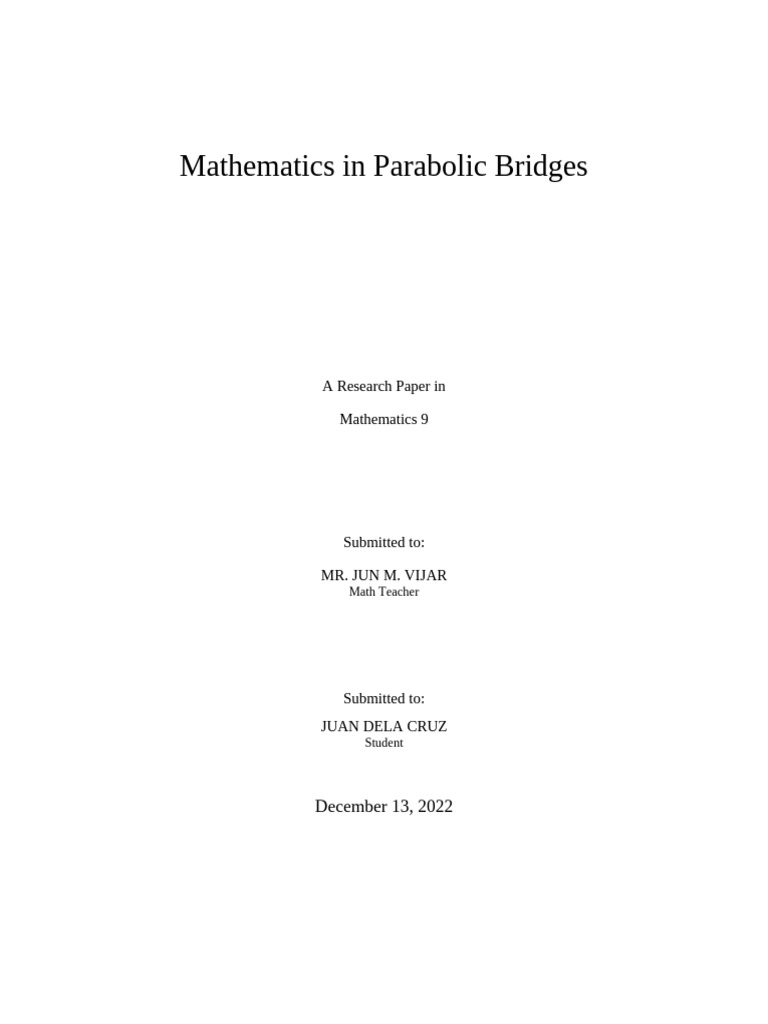 Mathematics in Parabolic Bridges | PDF