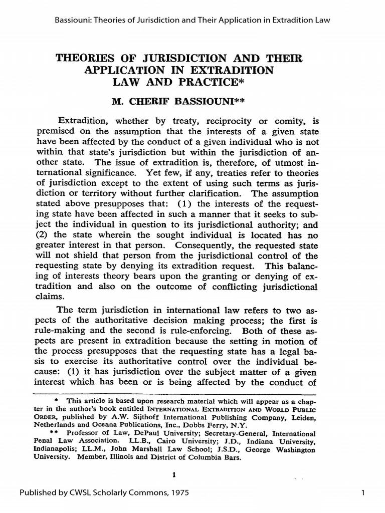 Jurisdiction Theories in Extradition Law | PDF | Jurisdiction | Extradition