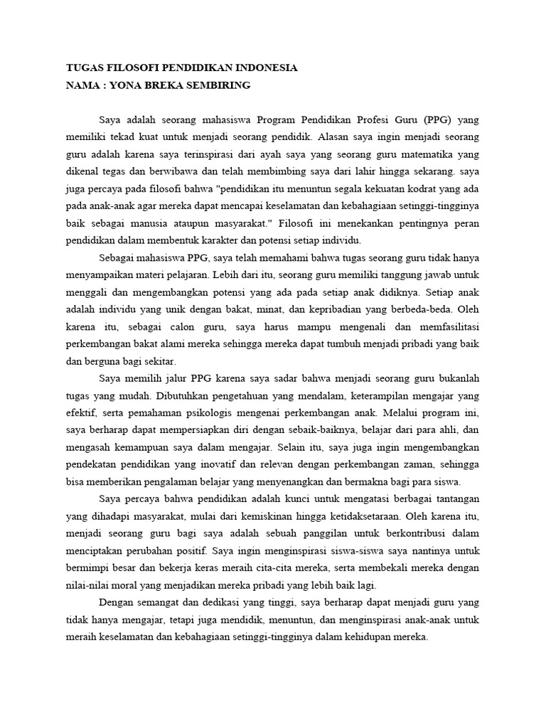 Filosofi Pendidikan Indonesia | PDF