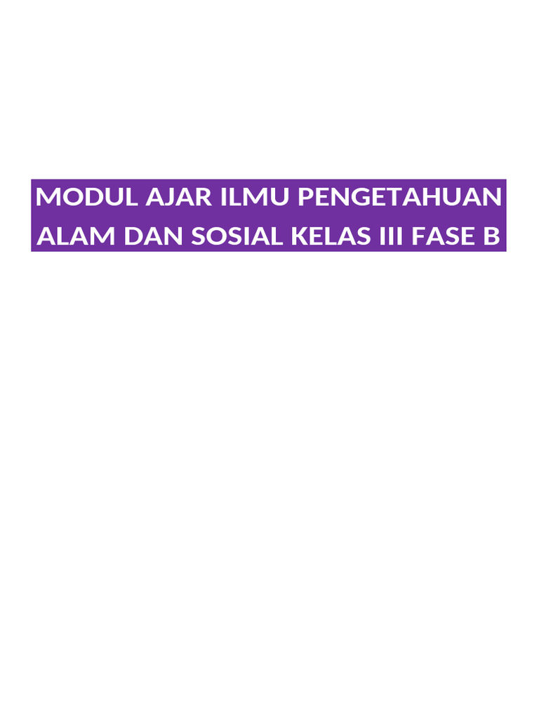 Bab 1 - Pekan Ke 1 Ilmu Pengetahuan Alam Dan Sosial | PDF
