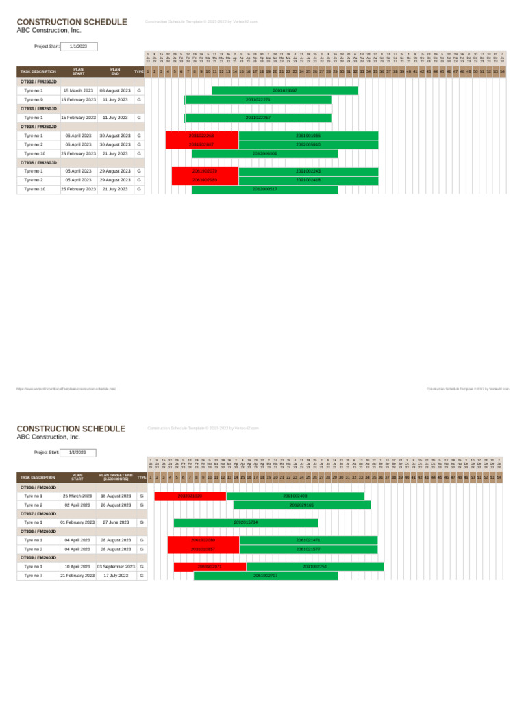 Construction schedule weekly pdf