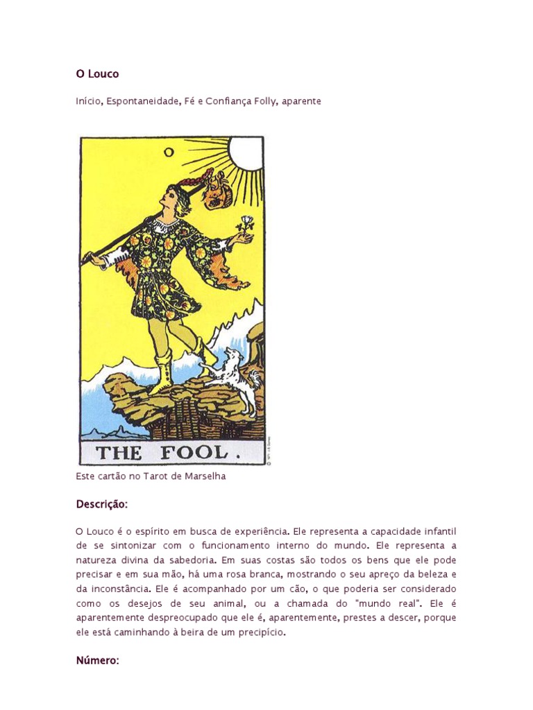 Significado do Louco no Tarot de Marselha | PDF | Tarô | Religião e crença
