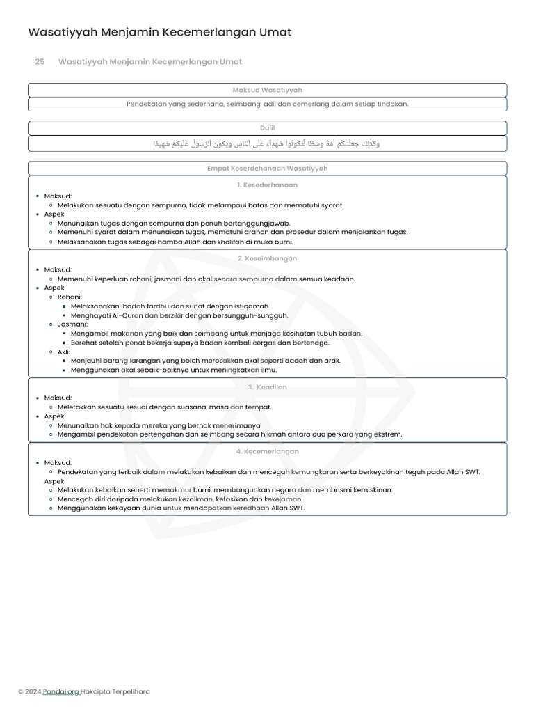 Wasatiyyah Menjamin Kecemerlangan Umat | PDF