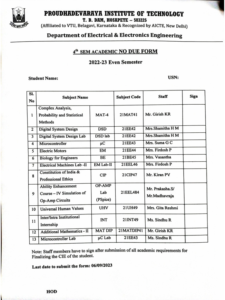 No Due Form | PDF