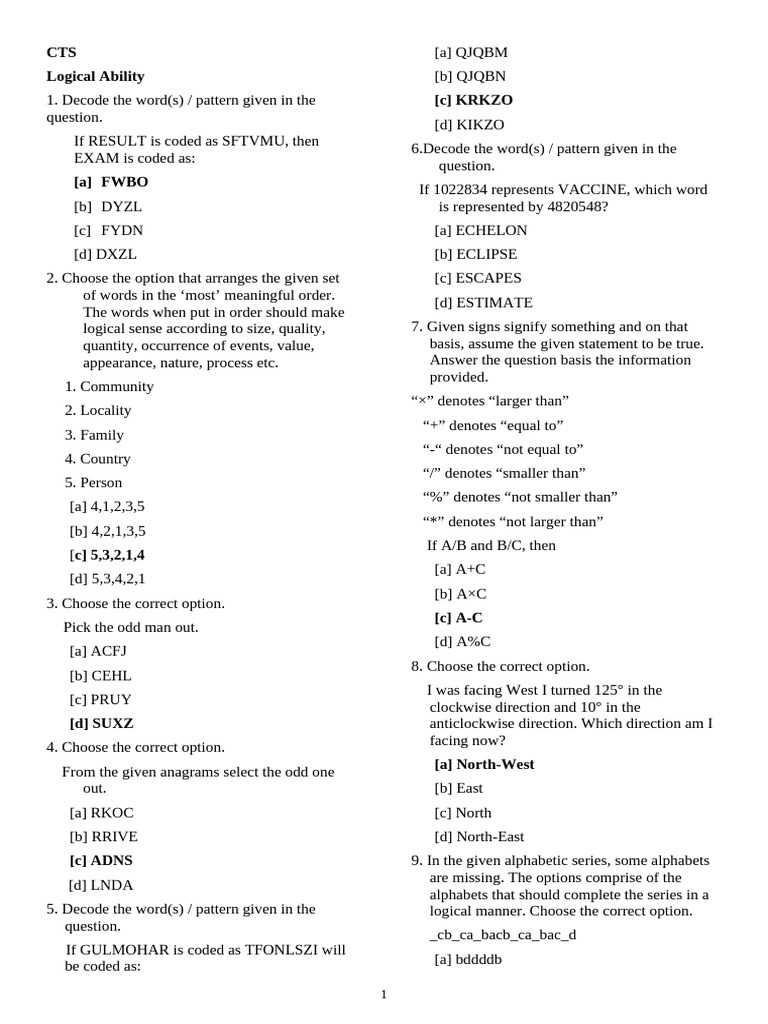 CTS Set 03 | PDF