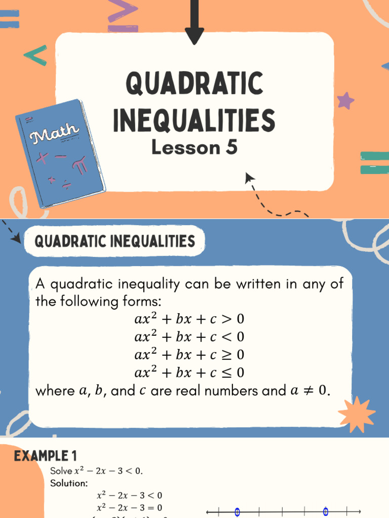 Lesson 1.5 Quadratic Inequalities | PDF