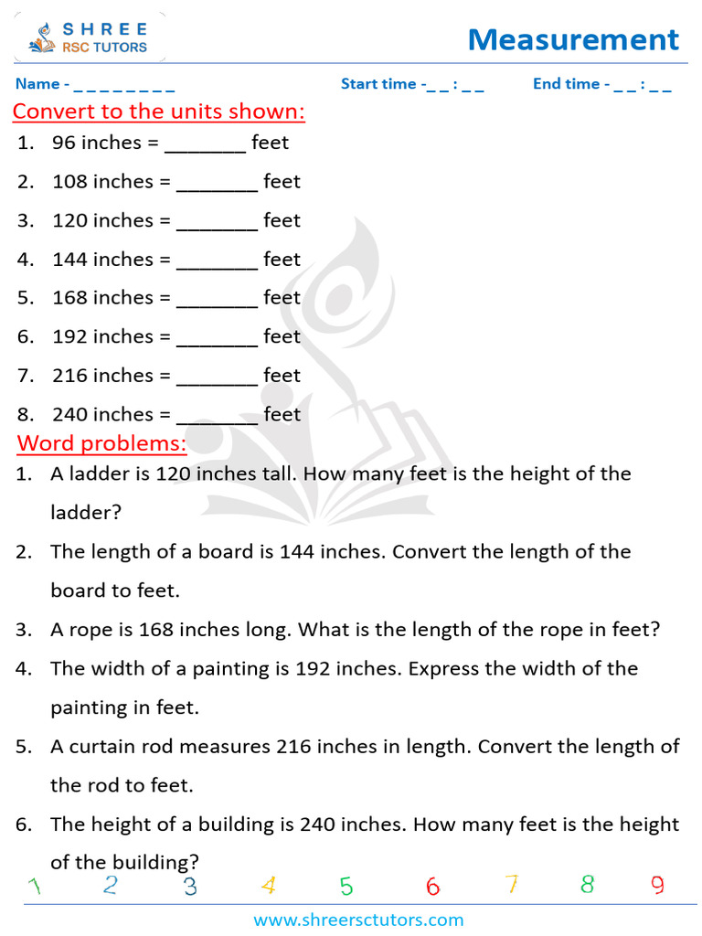 Conversion Between Inches and Feet | PDF