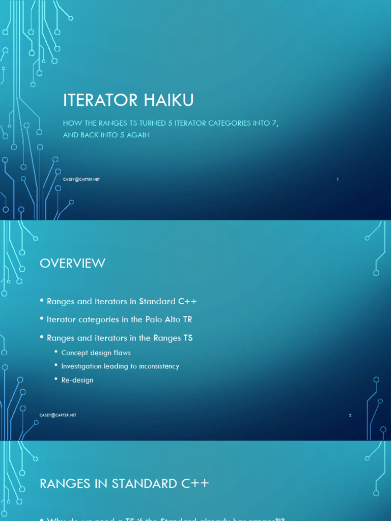 Iterator Haiku - Casey Carter - CppCon 2016 | PDF
