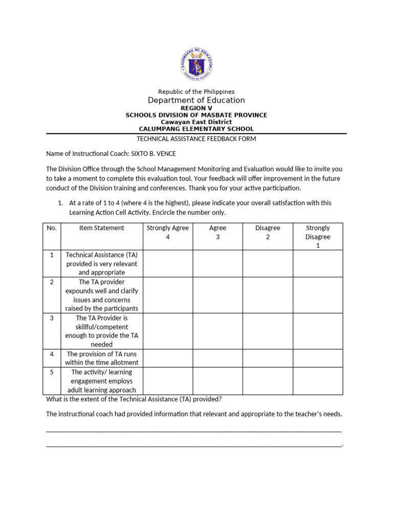 TECHNICAL FEEDBACK FORM visual data 4