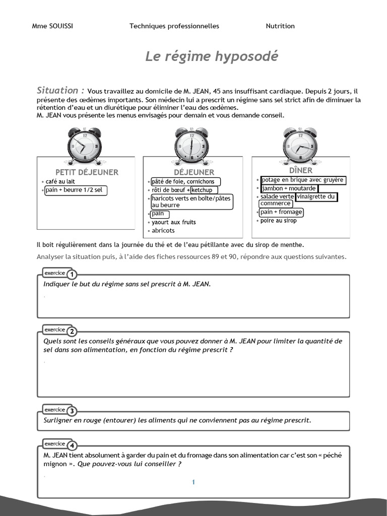 Le régime hyposodé PDF