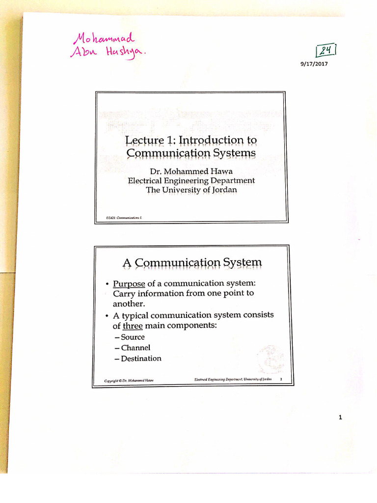 Comm 1 Full Lec Notes DR Hawa | PDF