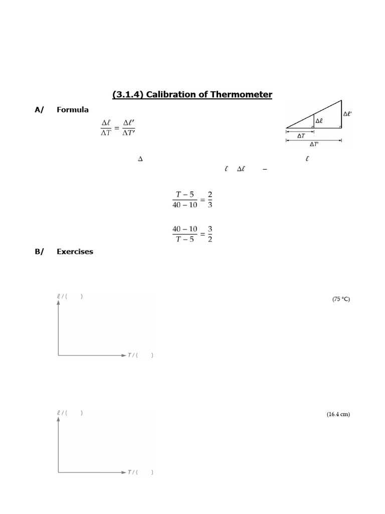 Supp Ex 3.1 - Calibration of Thermometers | PDF