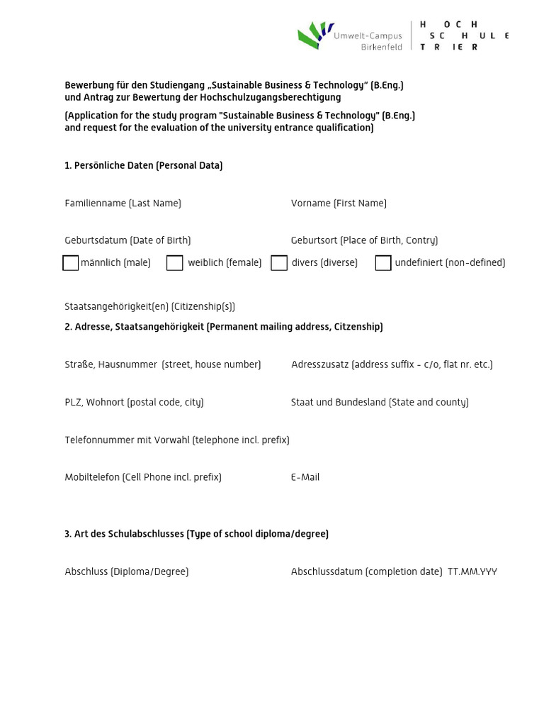 SBT Application Form Final Online2324 | PDF