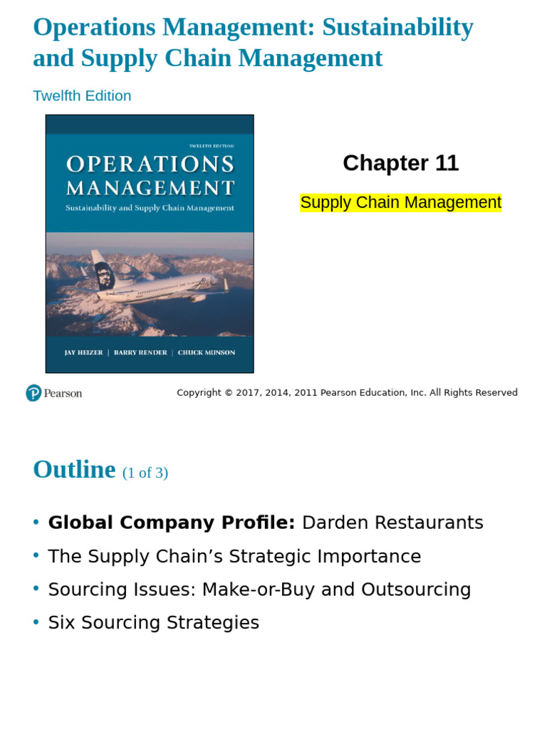 Chapter 11 Supply Chain Management | PDF | Logistics | Supply Chain