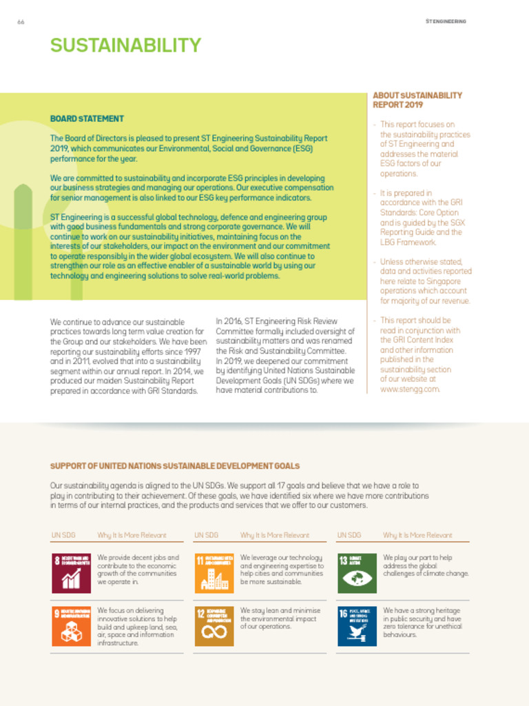ST Engineering Sustainability Report 2019 | PDF