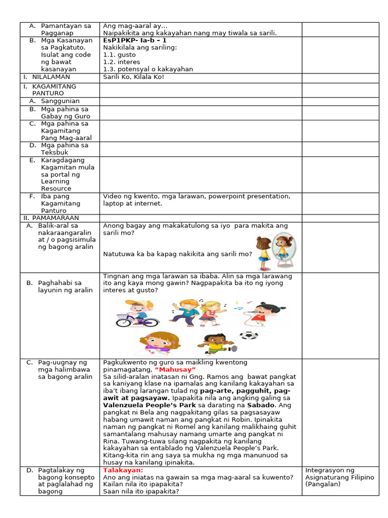 Cot Esp First Quarter | PDF