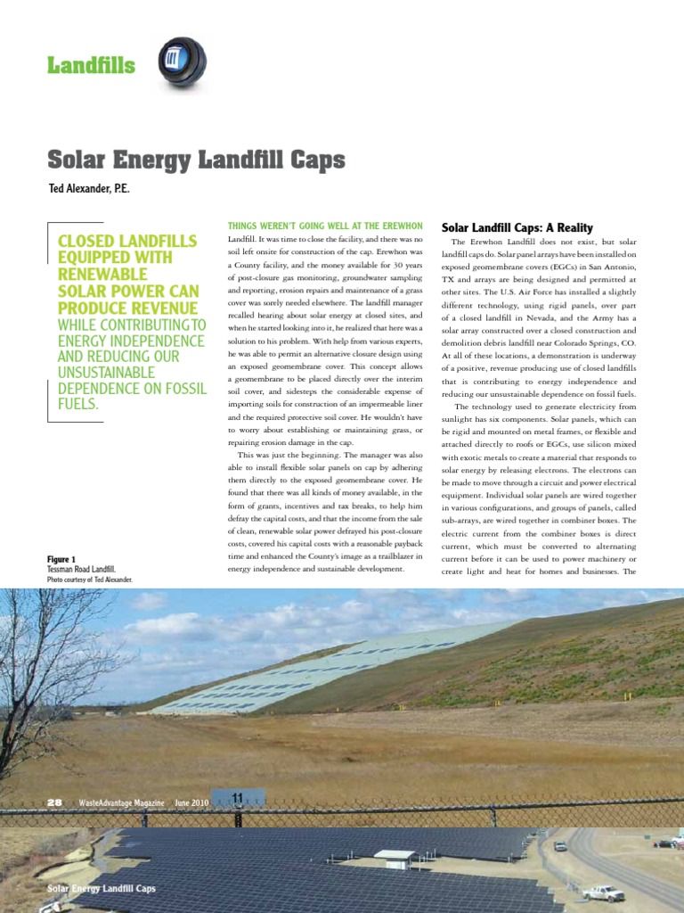 Solar Energy Solutions for Landfills | PDF | Kilowatt Hour | Watt