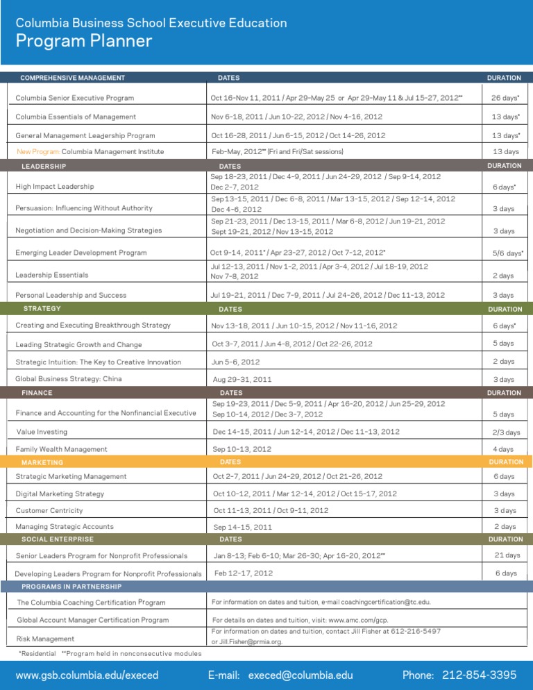 2012 Program Planner 062311 | PDF | Strategic Management | Business