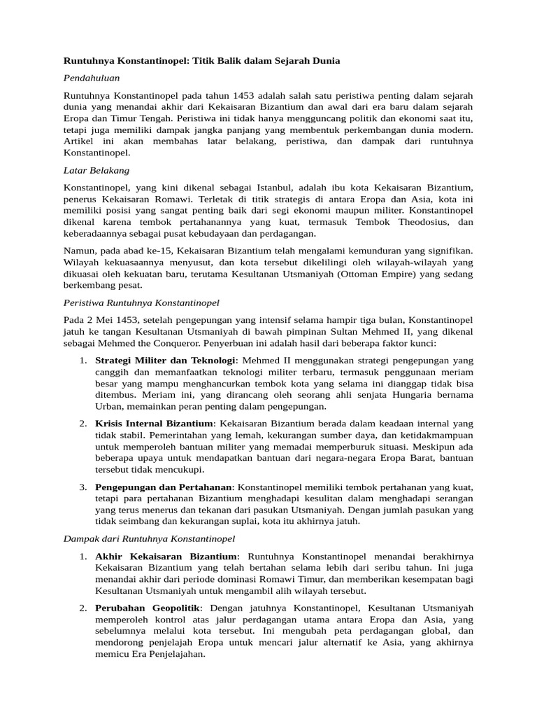 Runtuhnya Konstantinopel PDF