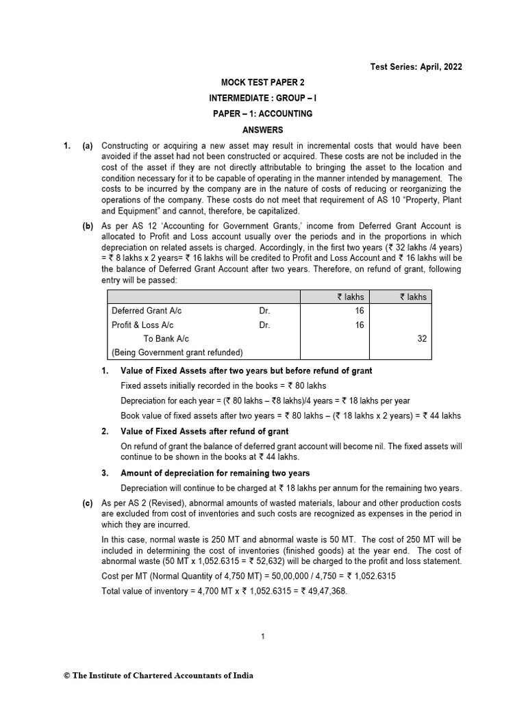 Accounts A MTP 2 Inter May22 | PDF