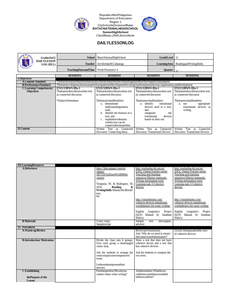 Reading and Writing LP | PDF