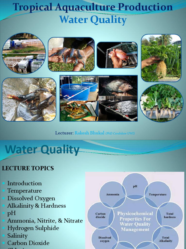 Tropical Aquaculture Production Lecture Water Quality Pdf