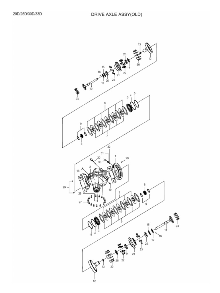 Drive Axle Assy 25D-7 - Old | PDF