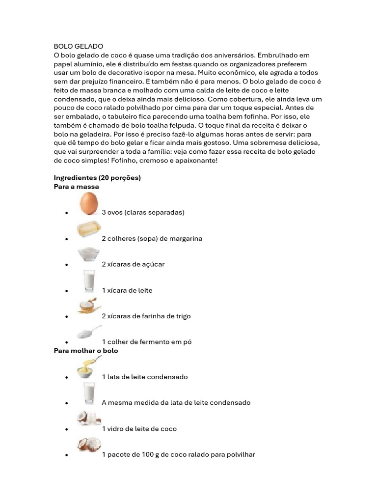 Bolo Gelado | PDF | Salud y bienestar