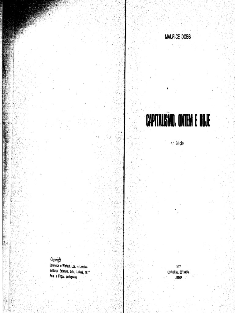 Dobb Capitalismo Ontem e Hoje | PDF