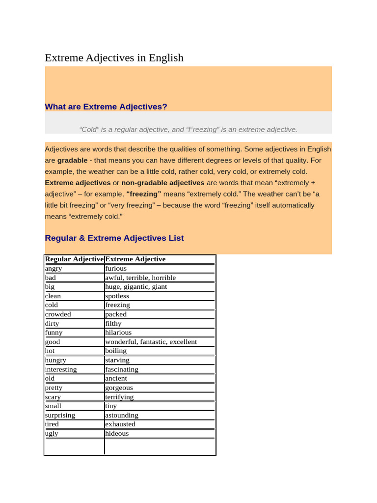 Extreme Adj | PDF