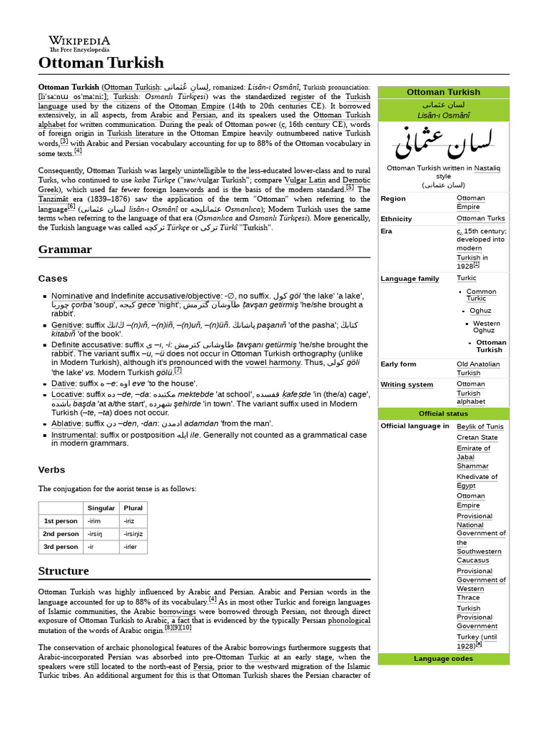 Ottoman Turkish | PDF