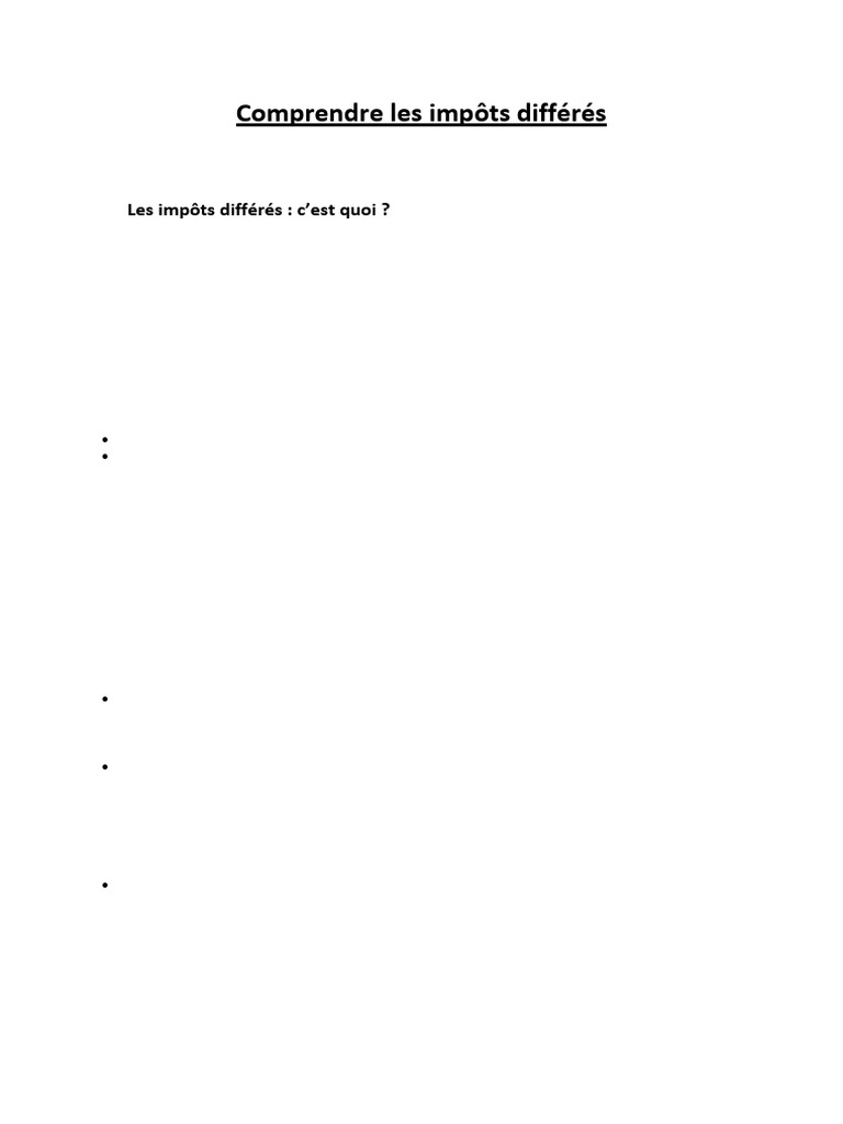 Les Impôts Différés | PDF