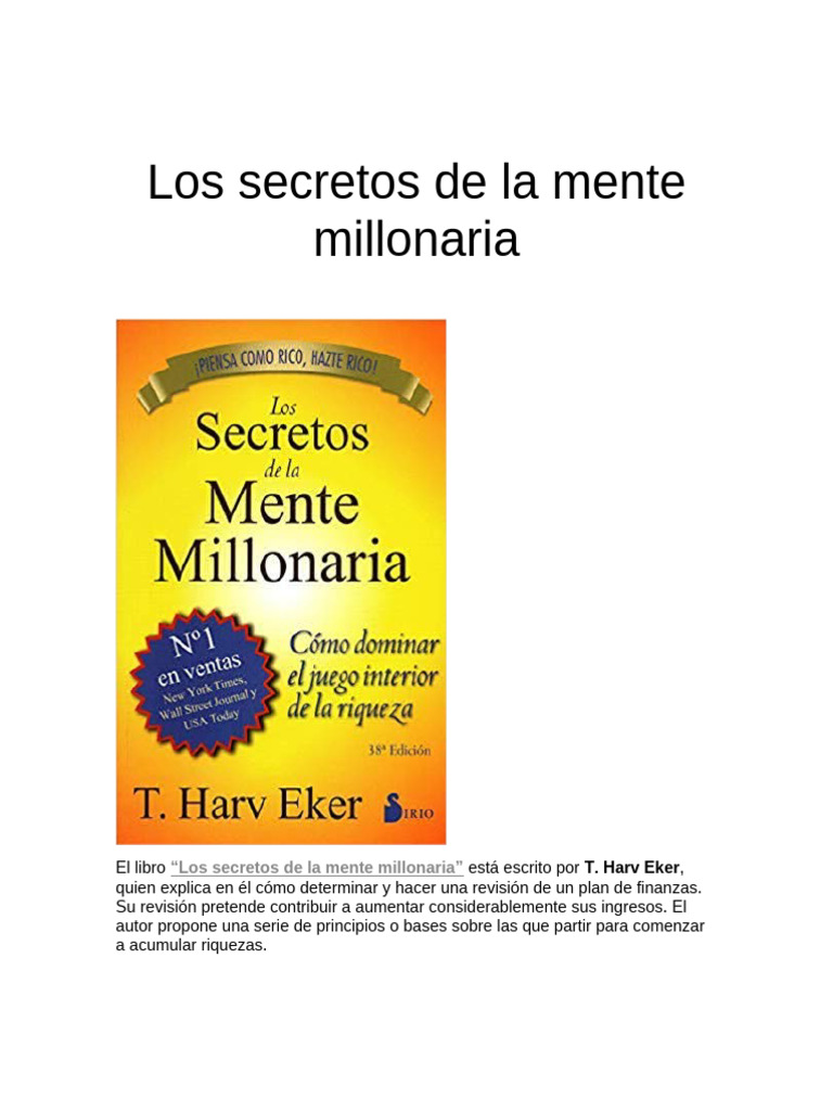 Los Secretos de La Mente Millonaria | PDF