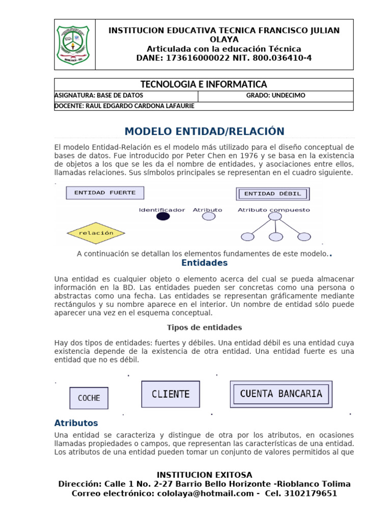 Guia Modelo E-R 11 | PDF