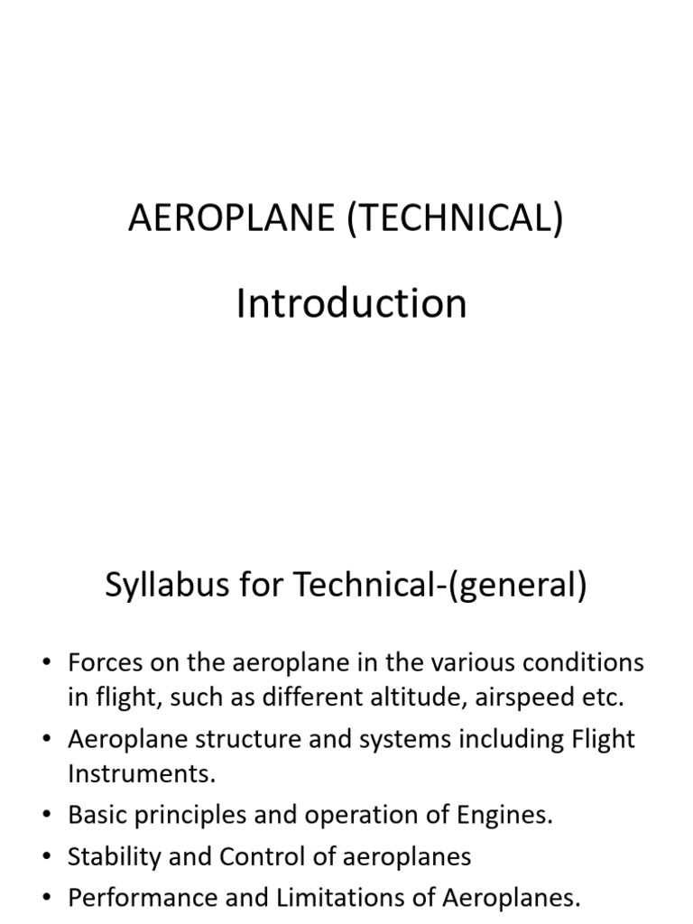 Aeroplane Technical Overview | PDF | Aircraft | Airplane
