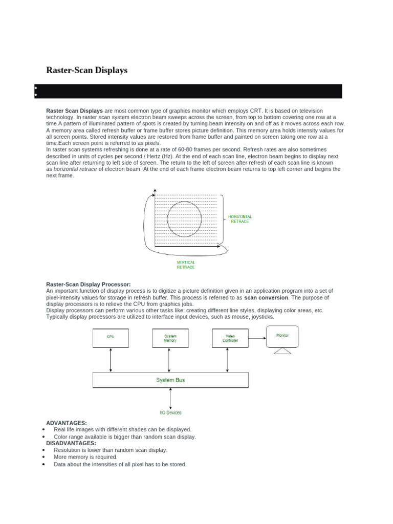 Raster Scan Displays | PDF