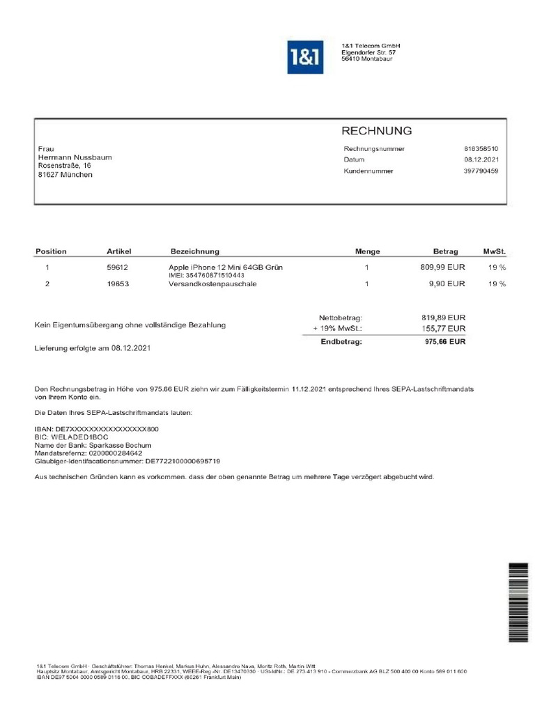 Pay Online 24 Ag Rechnung