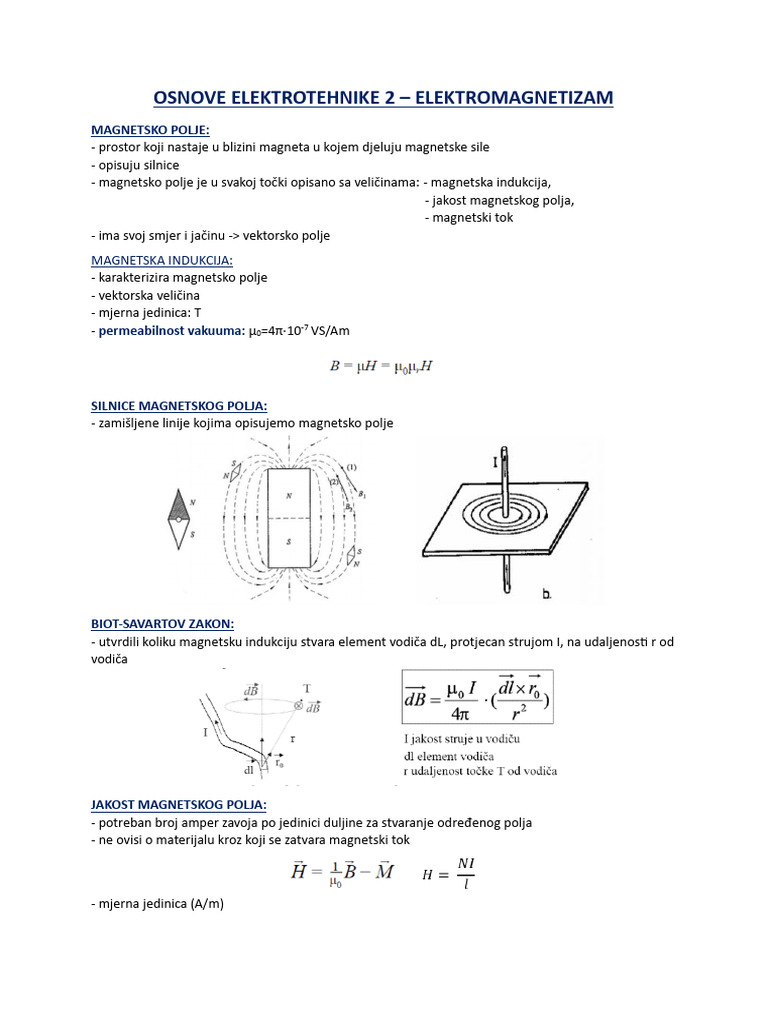 Osnove Elektrotehnike 2 - Elektromagnetizam | PDF