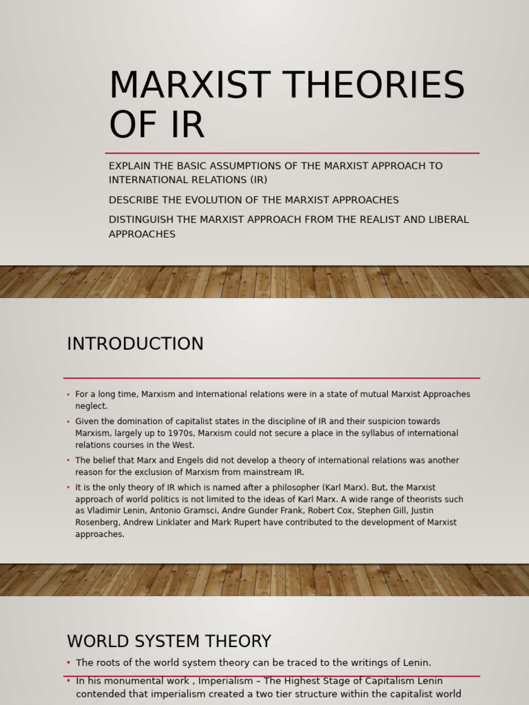 Marxist Theories of IR | PDF