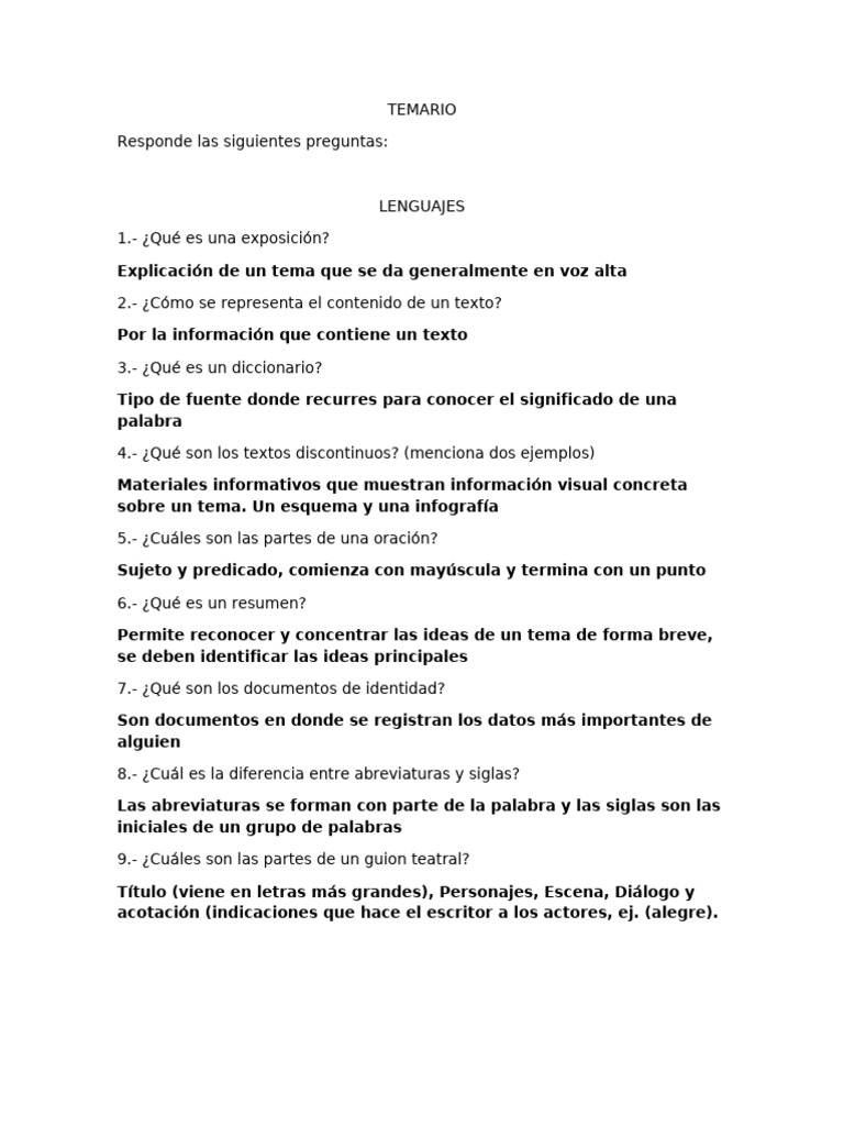 TEMARIO Tercer Trimestre. 3er Grado | PDF
