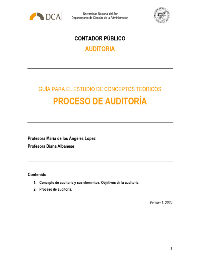 LO - Proceso de Auditoría - U6 | PDF