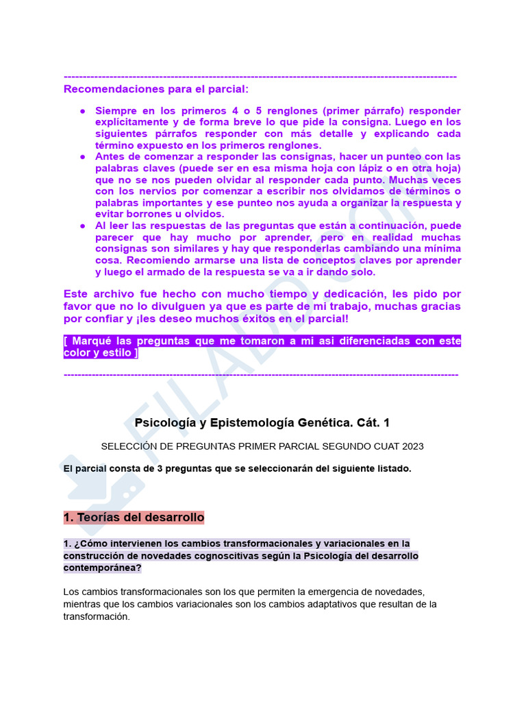 Preguntas Primer Parcial Genetica | PDF