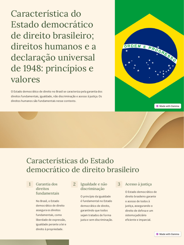 Caracteristica Do Estado Democratico de Direito Brasileiro Direitos ...
