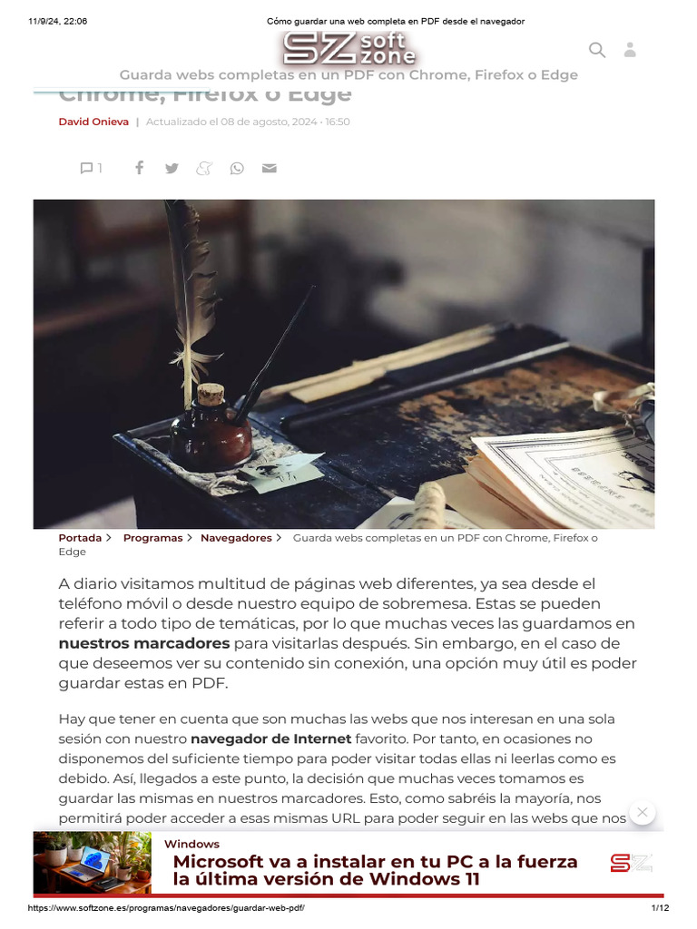 Cómo Guardar Una Web Completa en PDF Desde El Navegador | PDF
