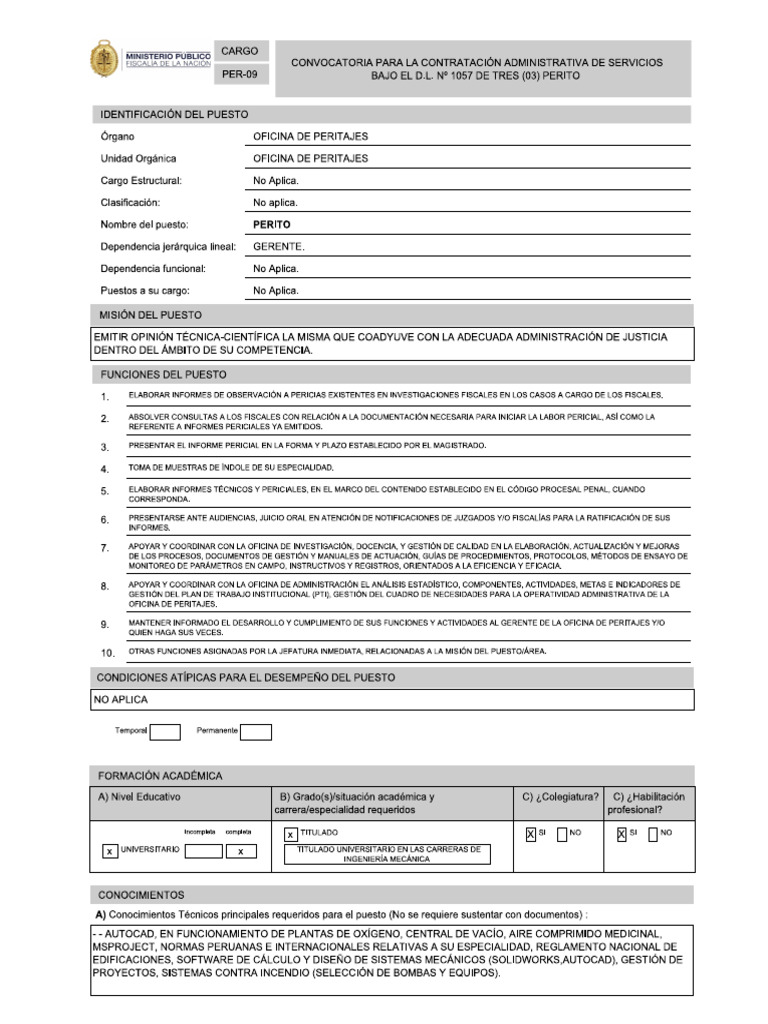 Peritos Mip Mecanico | PDF