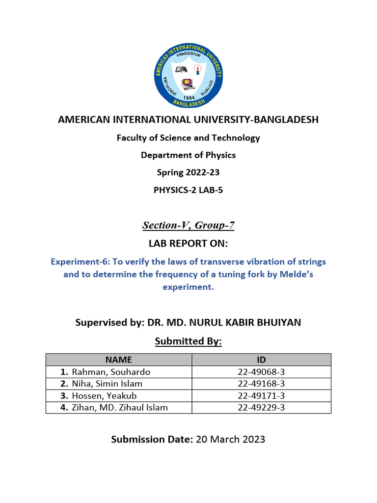 Phy 2 - Lab 6 | PDF