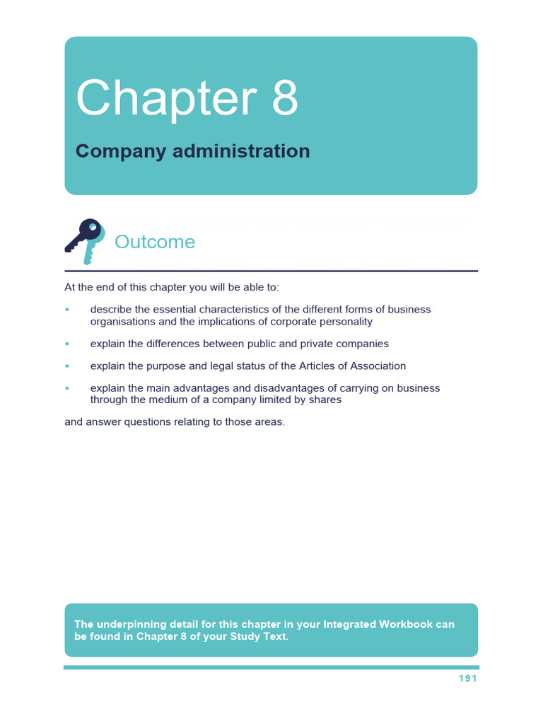 IWB Chapter 8 - Company Administration | PDF